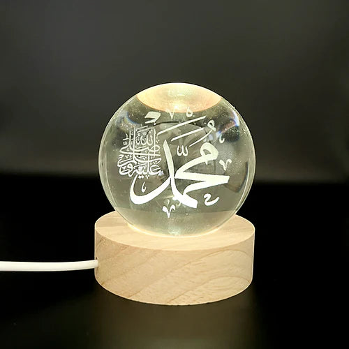 3D Galaxy Crystal Ball Night Light Lamp | Crystal Ball Lamp with Wood Base | Laser Engraved Solar Sphere Lamp | Fantasy Atmosphere Decoration for Living-Room, Bedroom
